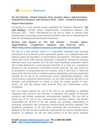 Fly Ash Market - Global Industry Size, Growth, Share, Opportunities, Competitive Analysis and Forecast 2015 - 2022