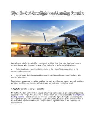 Get Overflight And Landing Permits