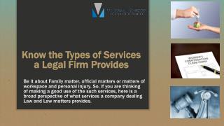 Know the Types of Services a Legal Firm Provides