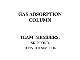 GAS ABSORPTION COLUMN