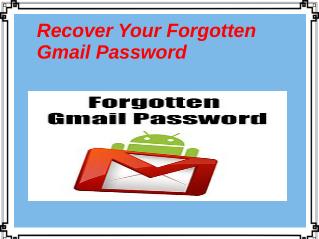 Recover Your Forgotten Gmail Password