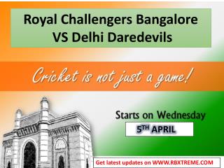 Royal Challengers Bangalore VS Delhi Daredevils