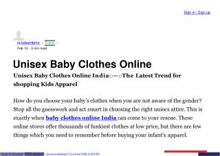 gender neutral baby clothes