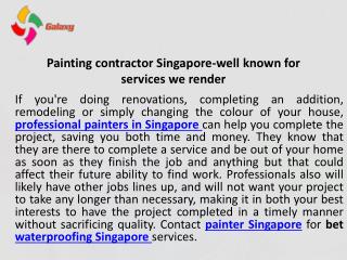 Painting Contractor Singapore-well Known for Services We Render