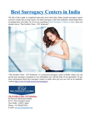 Best Surrogacy Centers in India