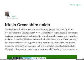 Nirala Greenshire Price List