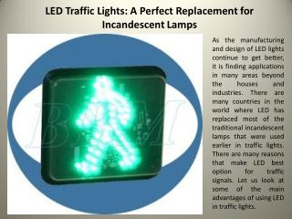 LED Traffic Lights: A Perfect Replacement for Incandescent Lamps