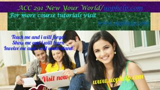 ACC 291 New Your World/uophelp.com