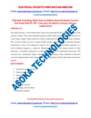 Full-Soft-Switching High Step-Up Bidirectional Isolated Current-Fed Push-Pull DC-DC Converter for Battery Energy Storage