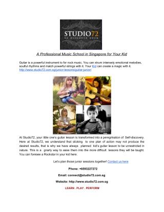 A Professional Music School in Singapore for Your Kid
