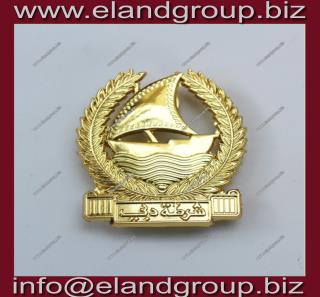 Dubai Police Brass Cap Badge