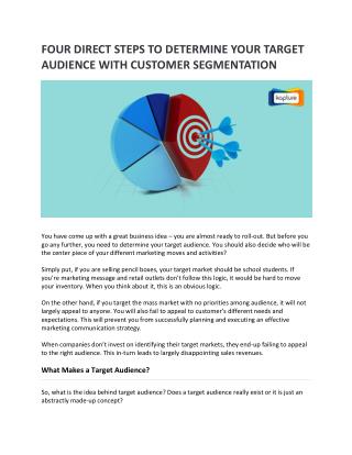 Four Direct Steps to Determine Your Target Audience with Customer Segmentation