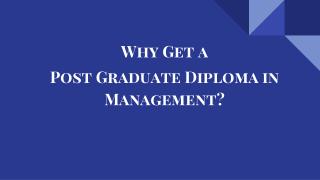Why Get a Post Graduate Diploma in Management?