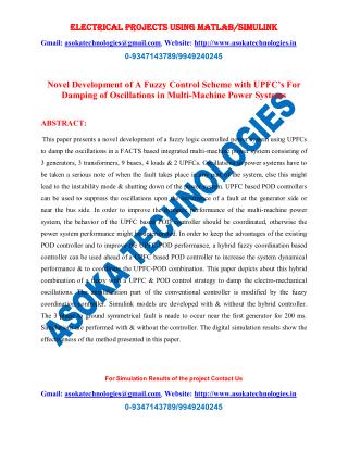 Novel Development of A Fuzzy Control Scheme with UPFC’s For Damping of Oscillations in Multi-Machine Power Systems