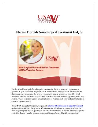 Uterine Fibroids Non-Surgical Treatment FAQ’S