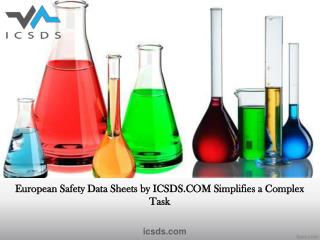 European safety data sheets by icsds.com simplifies a complex task