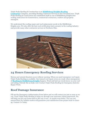 Middleburg Heights Roofing Contractor