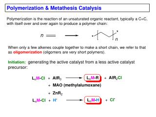 Polymerization &amp; Metathesis Catalysis