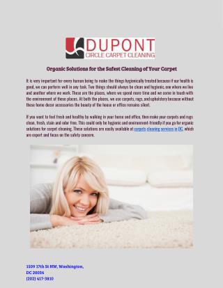 Organic Solutions for the Safest Cleaning of Your Carpet