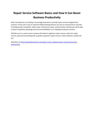 Repair Service Software Basics and How It Can Boost Business Productivity