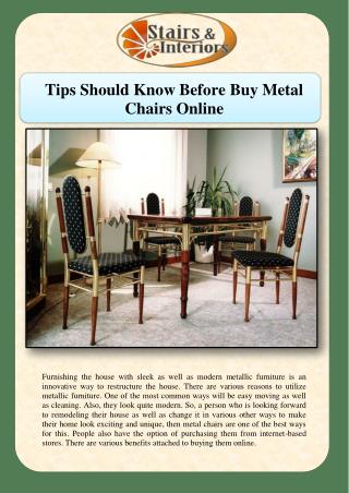 Tips Should Know Before Buy Metal Chairs Online