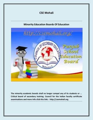 Minority Education Boards Of Education