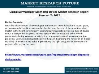 Global Dermatology Diagnostic Device Market Research Report- Forecast To 2022
