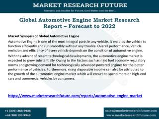 Global Automotive Engine Market Research Report – Forecast to 2022