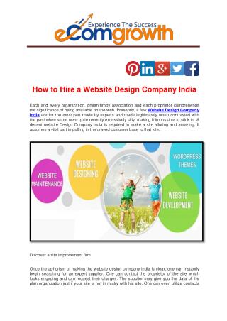 How to Hire a Website Design Company India