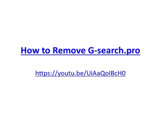 How to Remove G-search.pro