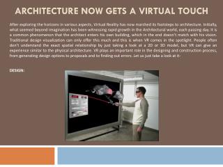 Architecture Now Gets A Virtual Touch