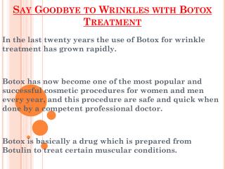 Say Goodbye To Wrinkles With Botox Treatment