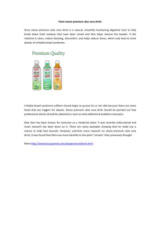 Point stevia premium aloe vera drink