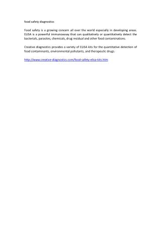 food safety diagnostics