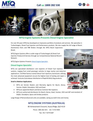 MTQ Engine Systems Presents Diesel Engine Specialist