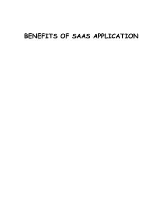 Benefits of Saas Application