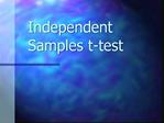 Independent Samples t-test