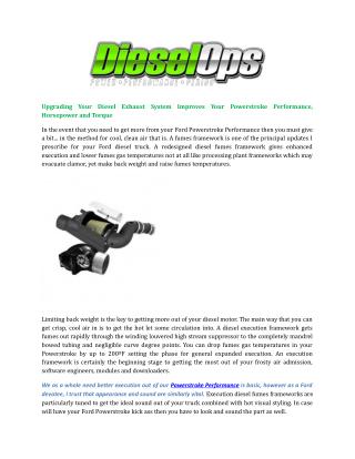Upgrading Your Diesel Exhaust System Improves Your Powerstroke Performance, Horsepower and Torque