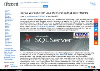 Improve Your Niche With Linux Shell Script and SQL Server Training
