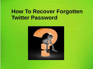 How to Recover Forgotten Twitter Password?