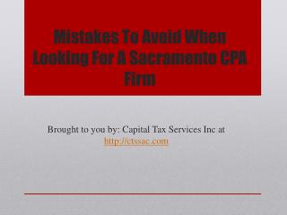 Mistakes To Avoid When Looking For A Sacramento CPA Firm