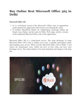 Buy Online Best Microsoft Office 365 in Delhi