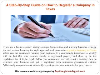 A Step-By-Step Guide on How to Register a Company in Texas