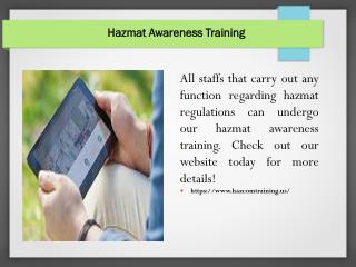 Hazmat Awareness Training