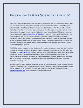 Things to Look for When Applying for a Visa to USA.pdf