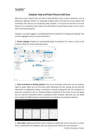 Snipaste Snip and Paste Pictures with Ease