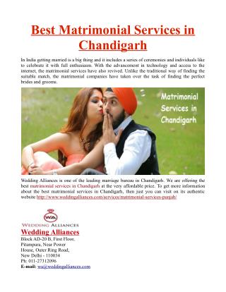 Best Matrimonial Services in Chandigarh