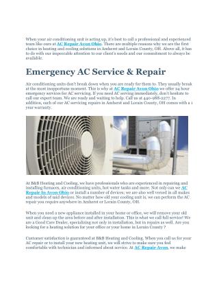 AC Repair Avon Ohio