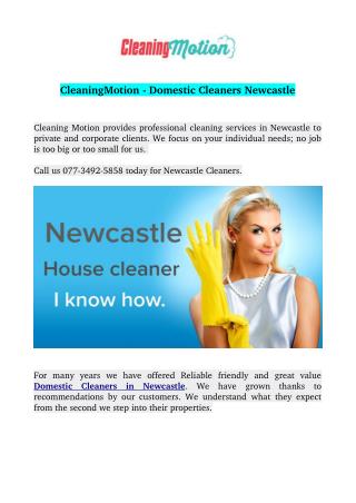 Domestic Cleaners Newcastle