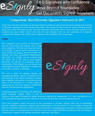 Comparison: Best Electronic Signature Softwares in 2017